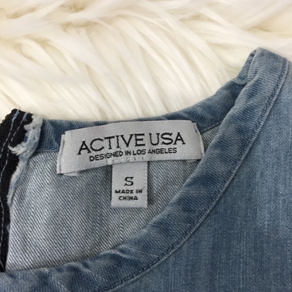 Active USA Chambray Mini Dress. - Picture 2 of 5